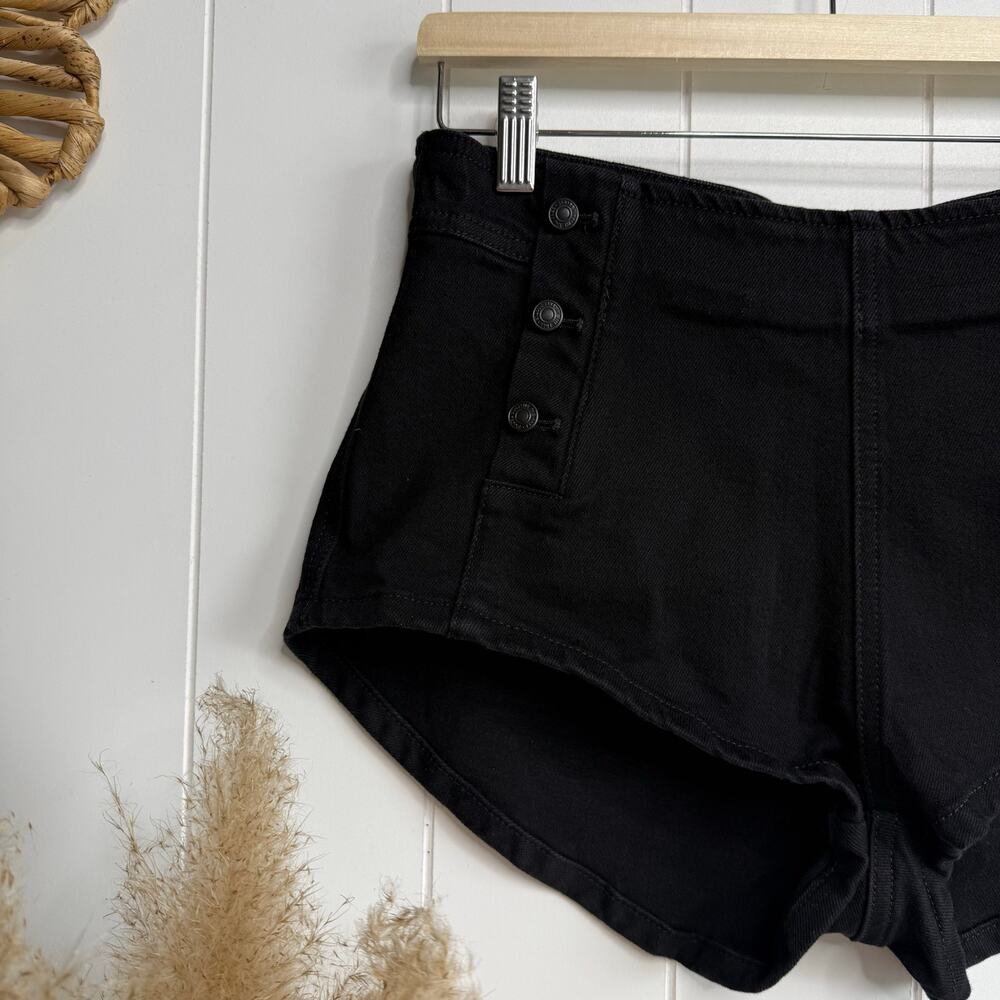 Free People shorts micro low rise cotton black summer spring 29 boho - Picture 5 of 8